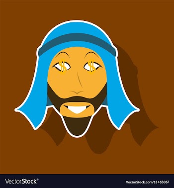 Realistic paper sticker on theme arabic business vector image