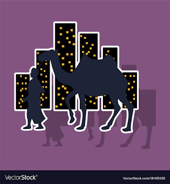 Realistic paper sticker on theme arabic business vector image