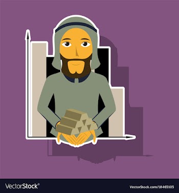 Realistic paper sticker on theme arabic business vector image