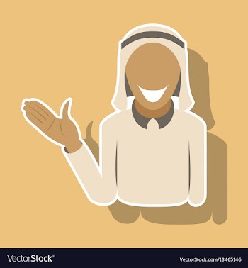 Realistic paper sticker on theme arabic business vector image