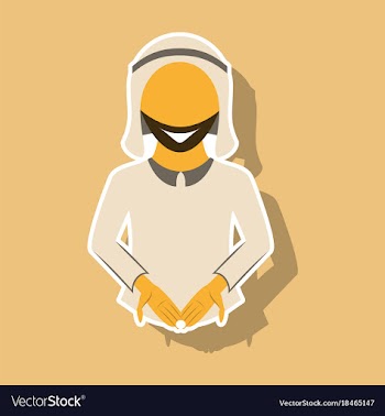 Realistic paper sticker on theme arabic business vector image