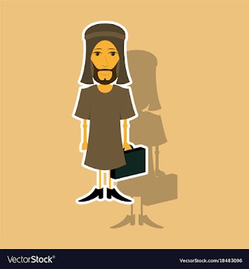 Realistic paper sticker on theme arabic business vector image