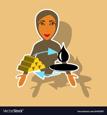 Realistic paper sticker on theme arabic business vector image