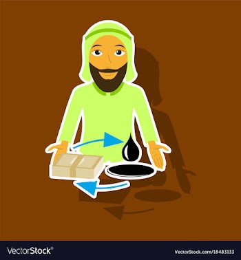 Realistic paper sticker on theme arabic business vector image