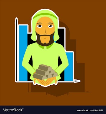 Realistic paper sticker on theme arabic business vector image