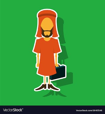 Realistic paper sticker on theme arabic business vector image