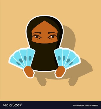 Realistic paper sticker on theme arabic business vector image
