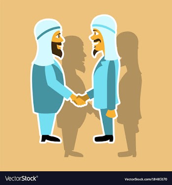 Realistic paper sticker on theme arabic business vector image