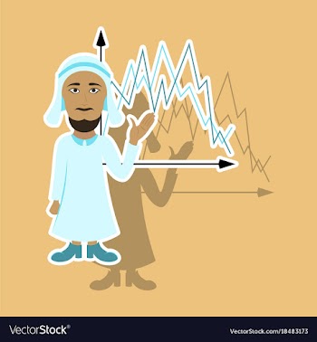 Realistic paper sticker on theme arabic business vector image
