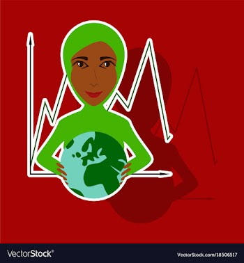 Realistic paper sticker on theme arabic business vector image