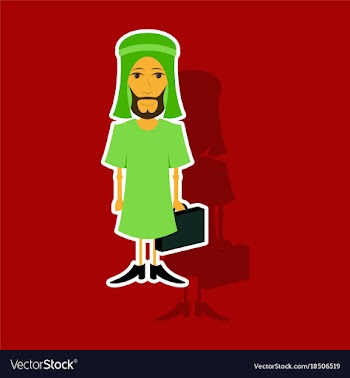 Realistic paper sticker on theme arabic business vector image