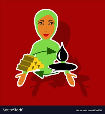 Realistic paper sticker on theme arabic business vector image
