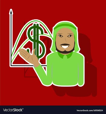 Realistic paper sticker on theme arabic business vector image