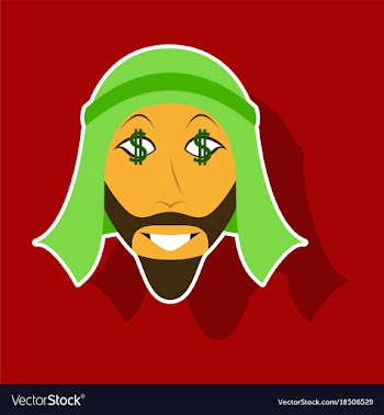 Realistic paper sticker on theme arabic business vector image