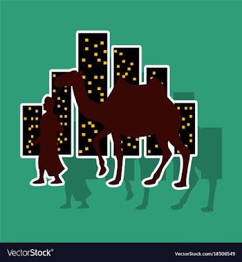Realistic paper sticker on theme arabic business vector image