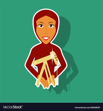 Realistic paper sticker on theme arabic business vector image