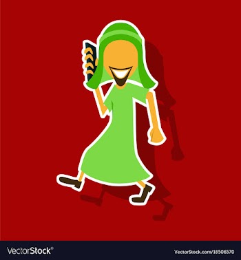 Realistic paper sticker on theme arabic business vector image