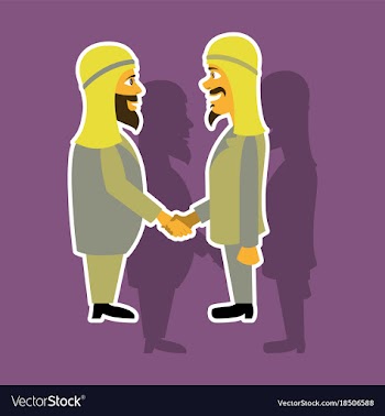 Realistic paper sticker on theme arabic business vector image