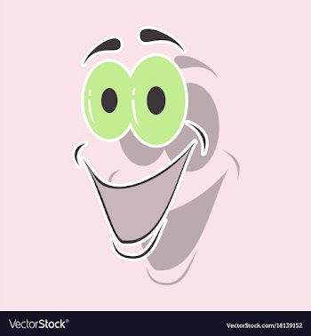 Realistic paper sticker on theme cartoon face vector image