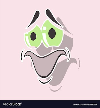 Realistic paper sticker on theme cartoon face vector image