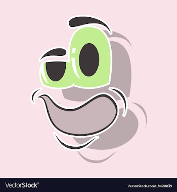Realistic paper sticker on theme cartoon face vector image