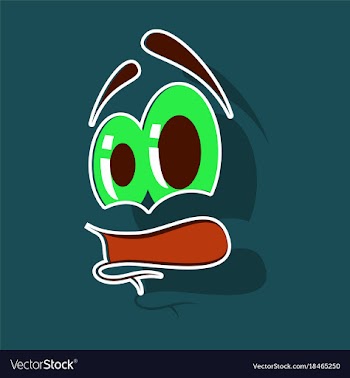 Realistic paper sticker on theme cartoon face vector image