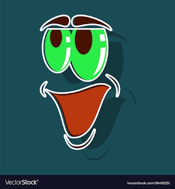 Realistic paper sticker on theme cartoon face vector image