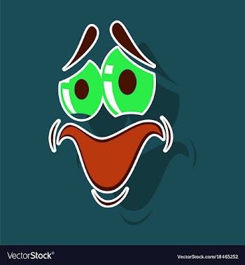 Realistic paper sticker on theme cartoon face vector image