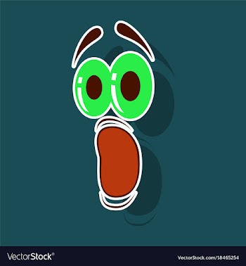 Realistic paper sticker on theme cartoon face vector image