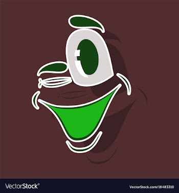 Realistic paper sticker on theme cartoon face vector image