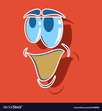 Realistic paper sticker on theme cartoon face vector image