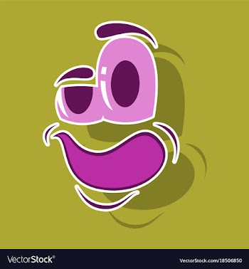 Realistic paper sticker on theme cartoon face vector image