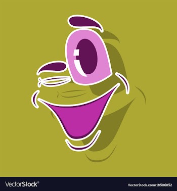 Realistic paper sticker on theme cartoon face vector image