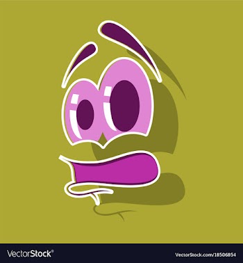 Realistic paper sticker on theme cartoon face vector image