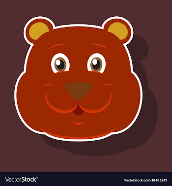 Realistic paper sticker on theme funny animal bear vector image