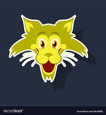 Realistic paper sticker on theme funny animal cat vector image