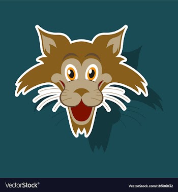Realistic paper sticker on theme funny animal cat vector image