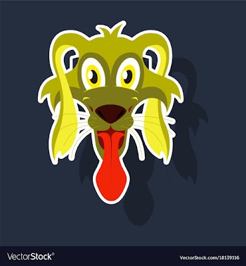 Realistic paper sticker on theme funny animal dog vector image