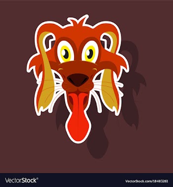 Realistic paper sticker on theme funny animal dog vector image