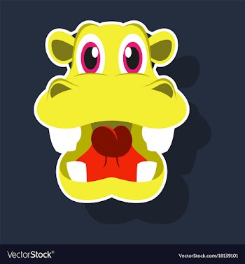 Realistic paper sticker on theme funny animal vector image