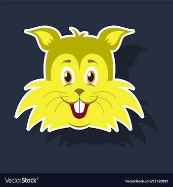 Realistic paper sticker on theme funny animal vector image