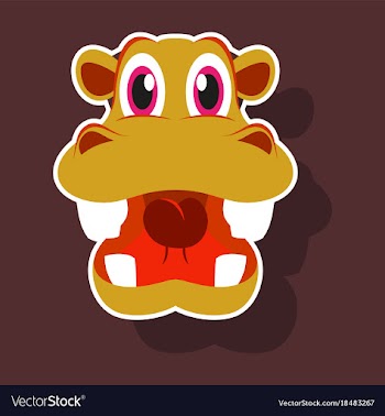 Realistic paper sticker on theme funny animal vector image