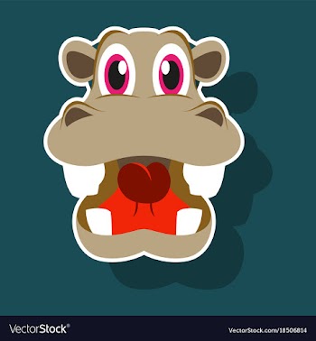 Realistic paper sticker on theme funny animal vector image