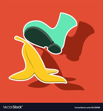 Realistic paper sticker on theme humor banana peel vector image