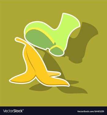 Realistic paper sticker on theme humor banana peel vector image