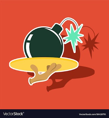 Realistic paper sticker on theme humor bomb vector image