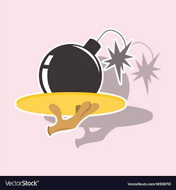 Realistic paper sticker on theme humor bomb vector image