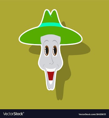 Realistic paper sticker on theme humor clown in vector image