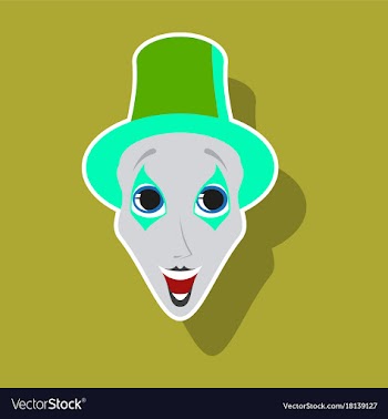 Realistic paper sticker on theme humor clown mime vector image