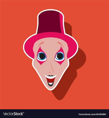 Realistic paper sticker on theme humor clown mime vector image